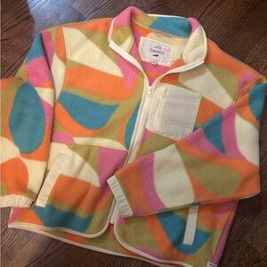Toad&Co Colorful Fleece Jacket - Cream, Orange, Pink, Blue